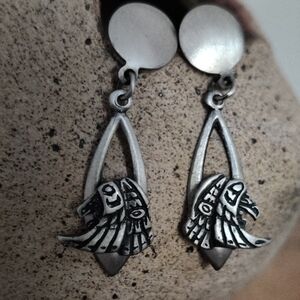 Dangling Pewter Earrings by a Canadian Indigenous Artist Jody Wilson